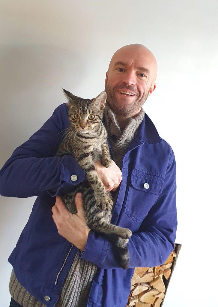 Ian Parker with his cat