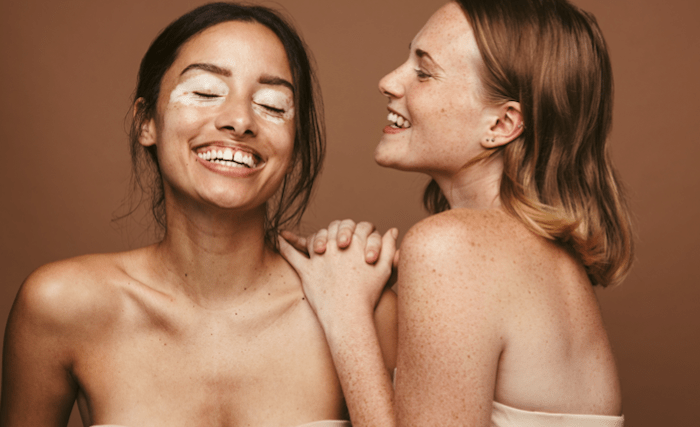 KP Aesthetics Two women with no makeup on with different skin types