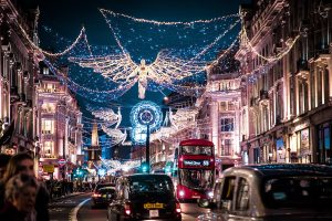 What to do in London this Christmas. Oxford Street lights.