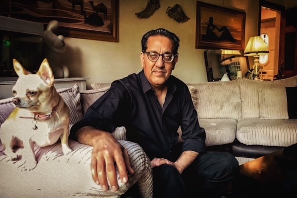 The Chancellor of the University of Manchester Nazir Afzal at home with dog 