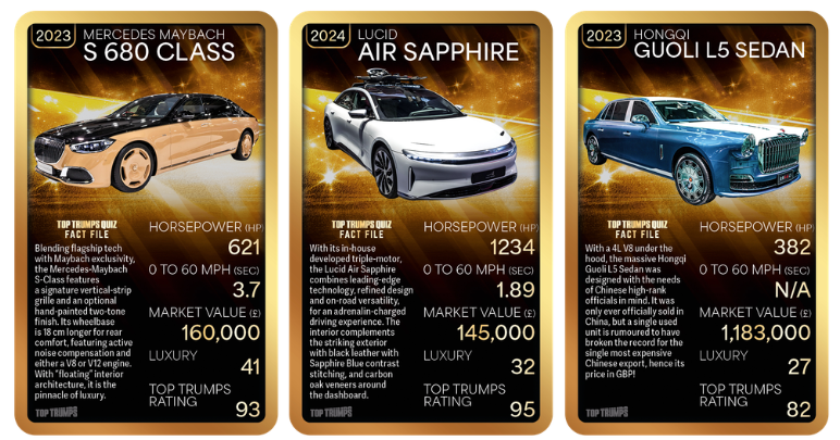 TOP TRUMPS LAUNCHES BRAND NEW LIMITED EDITION LUXURY CARS PACK